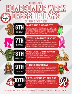 dress up days homecoming Dress-up for Week September 15 TMS Homecoming Week Dress Up